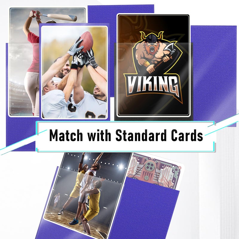 Kitoyz 500 Pcs Card Sleeves for Trading Card, Matte Card Sleeves Deck Card Protectors Compatible with Baseball Cards, Sports Cards, Game Cards (Blue) - Image 4
